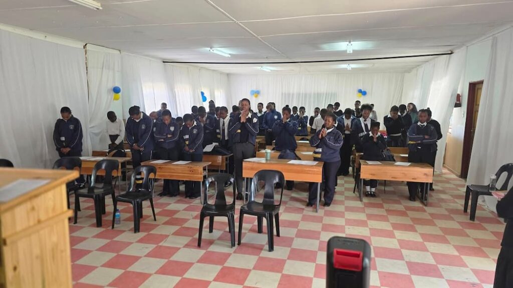 St Thomas learners gathered in the school hall